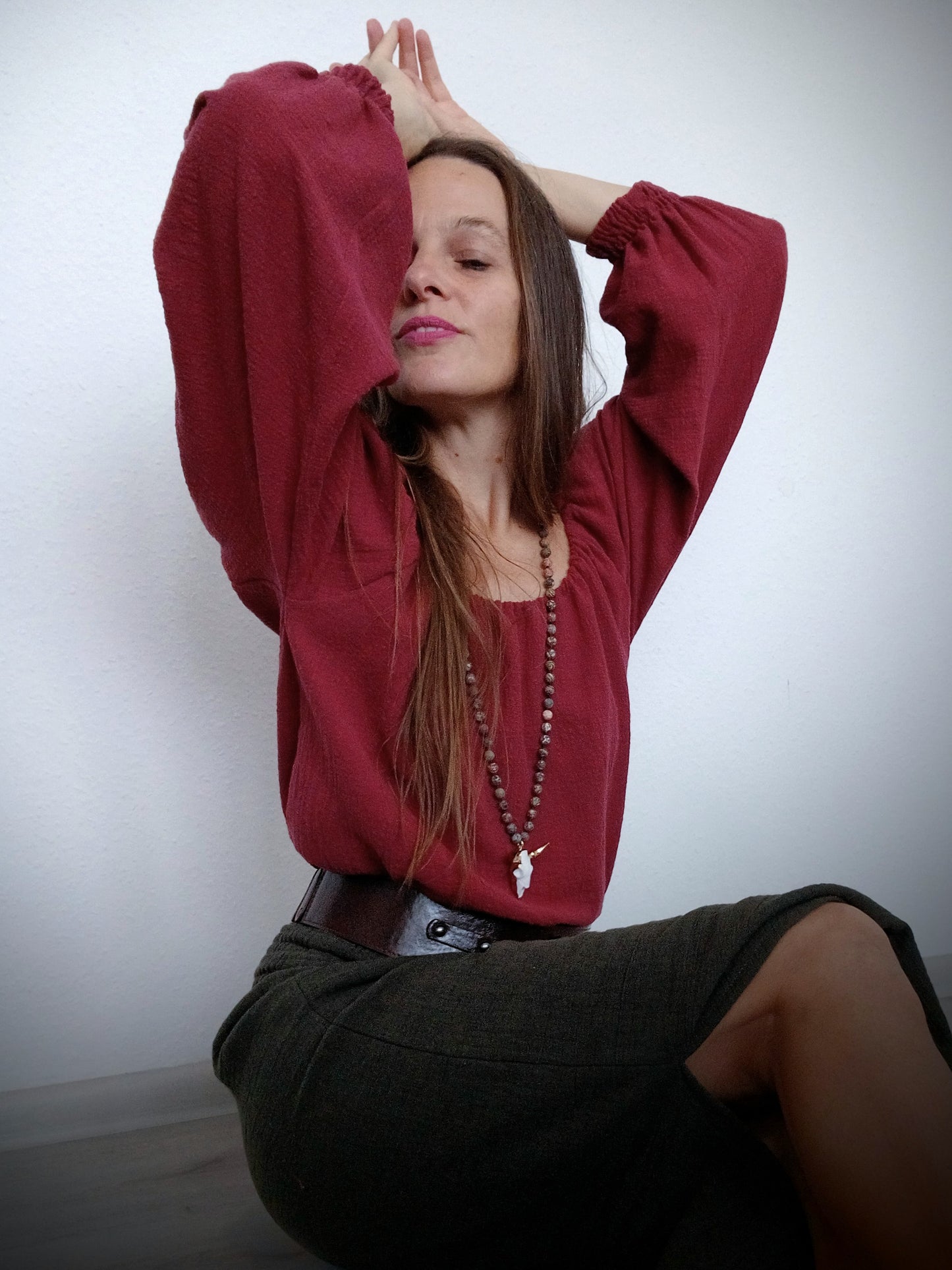 HALENKA V BOHO STYLU BORDO