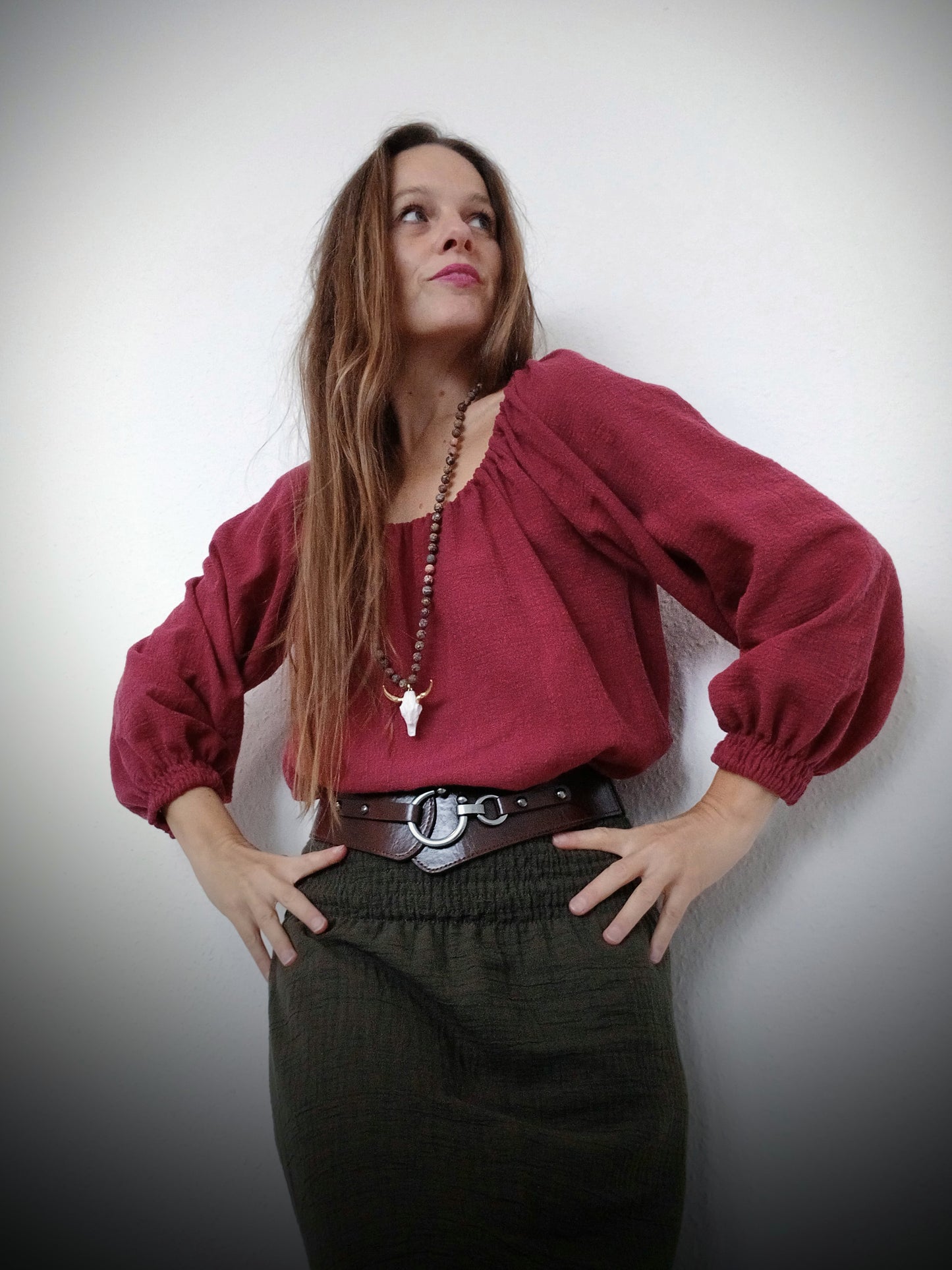 HALENKA V BOHO STYLU BORDO
