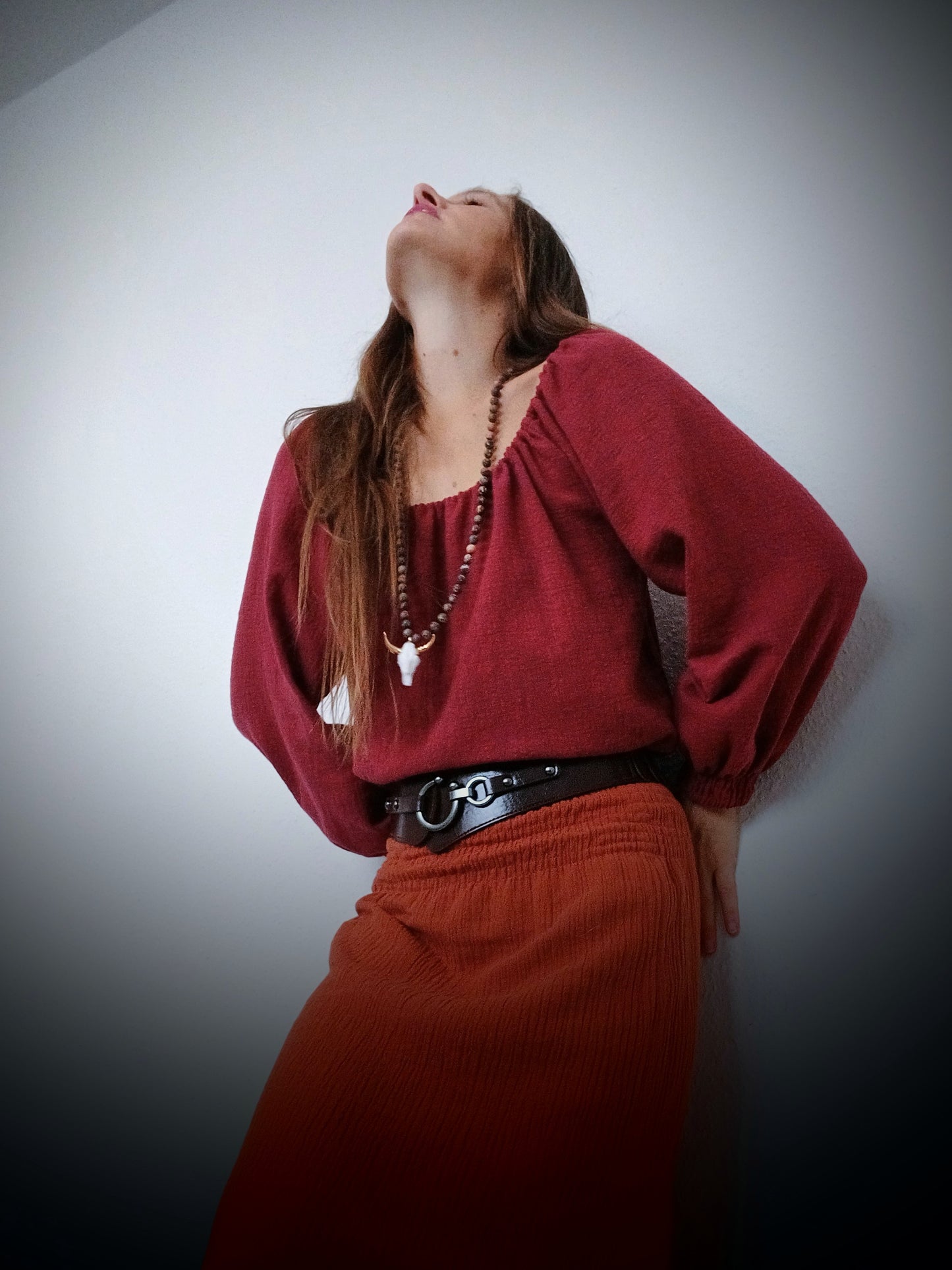 HALENKA V BOHO STYLU BORDO