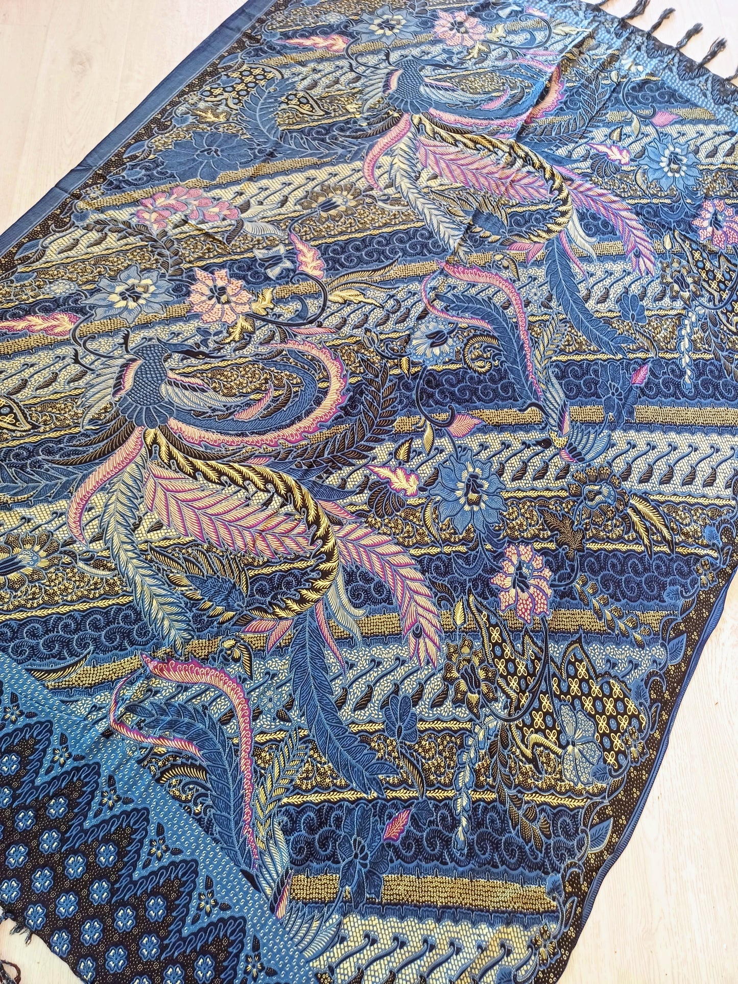Pareo /sarong/ modré s kvéty