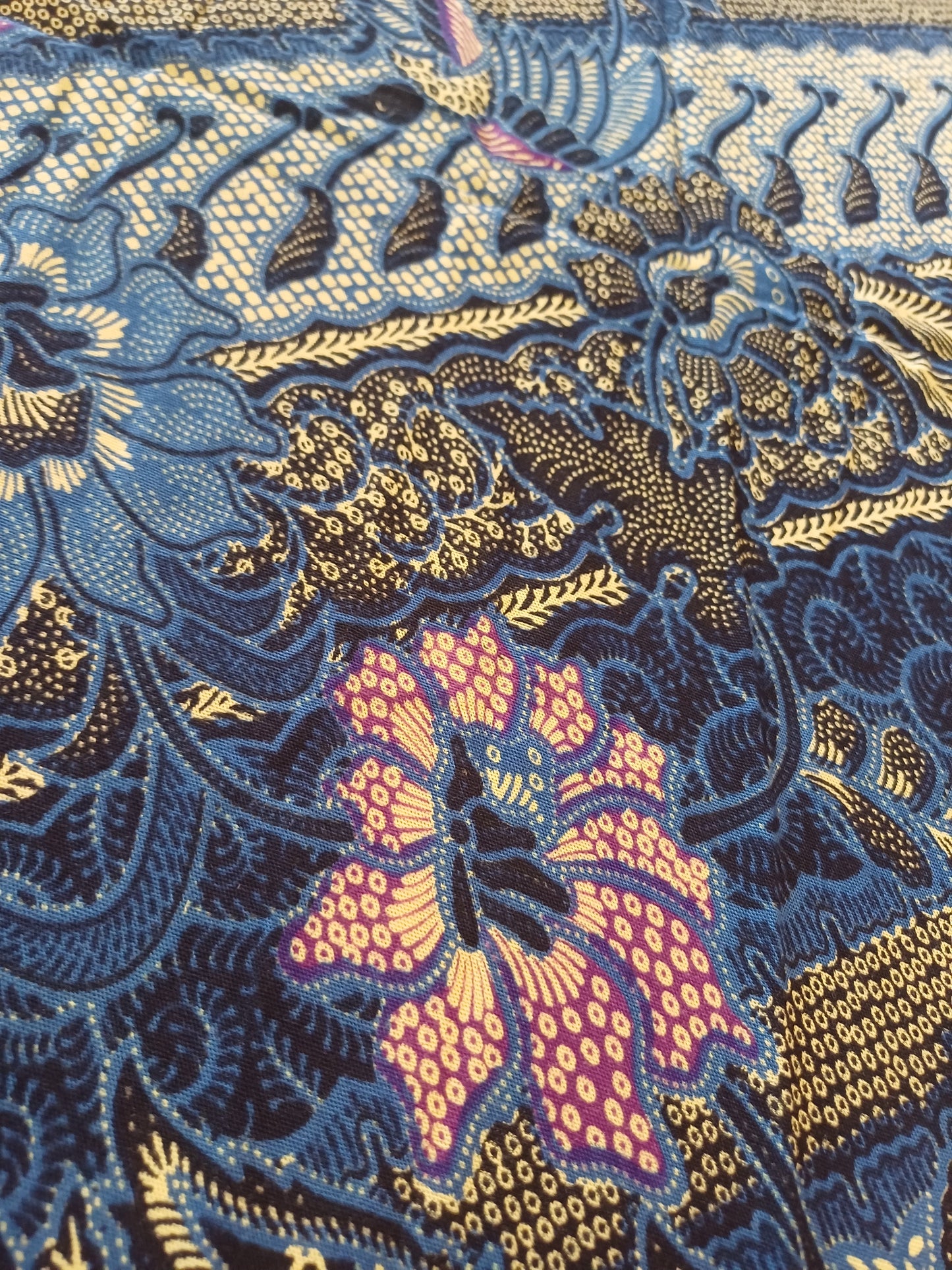 Pareo /sarong/ modré s kvéty
