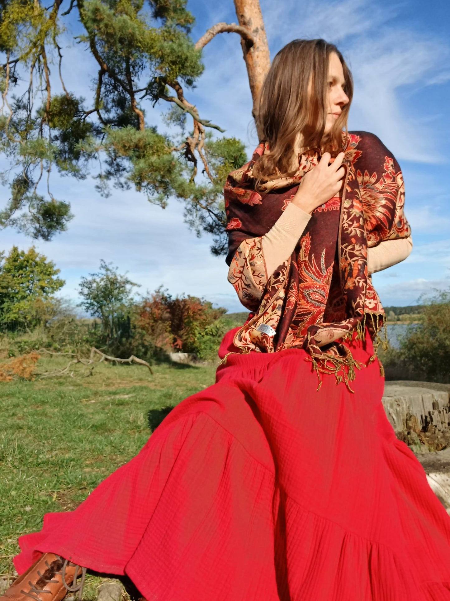 BOHO PAISLEY PLÉD VELKÝ HEBKÝ PAŠMÍNA