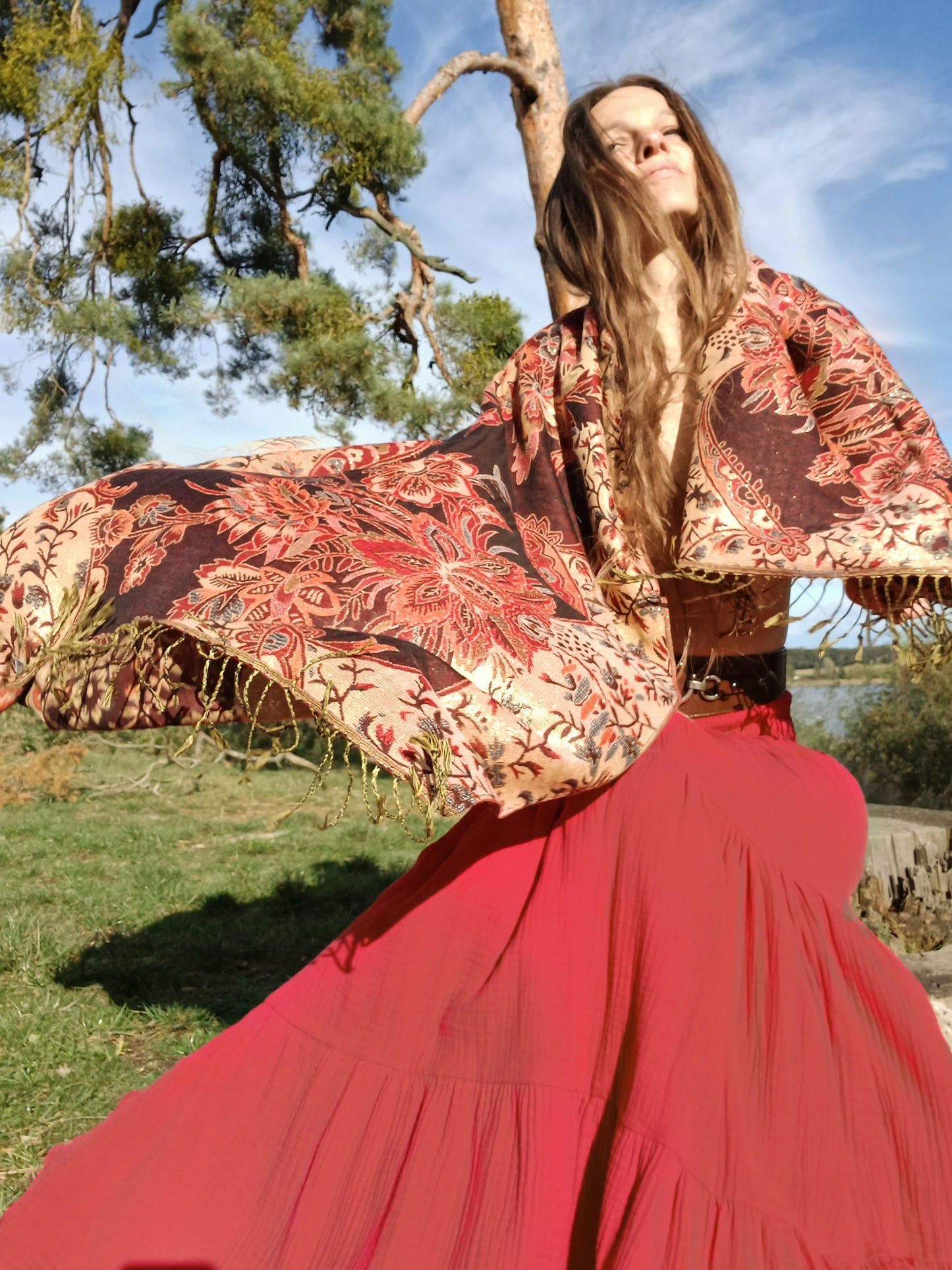 BOHO PAISLEY PLÉD VELKÝ HEBKÝ PAŠMÍNA