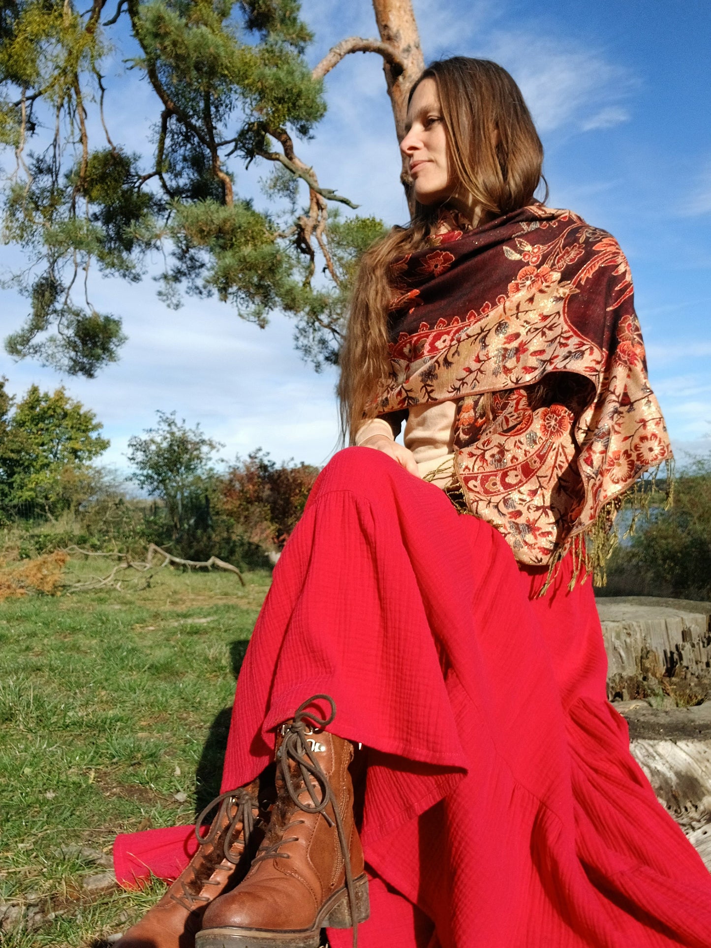 BOHO PAISLEY PLÉD VELKÝ HEBKÝ PAŠMÍNA