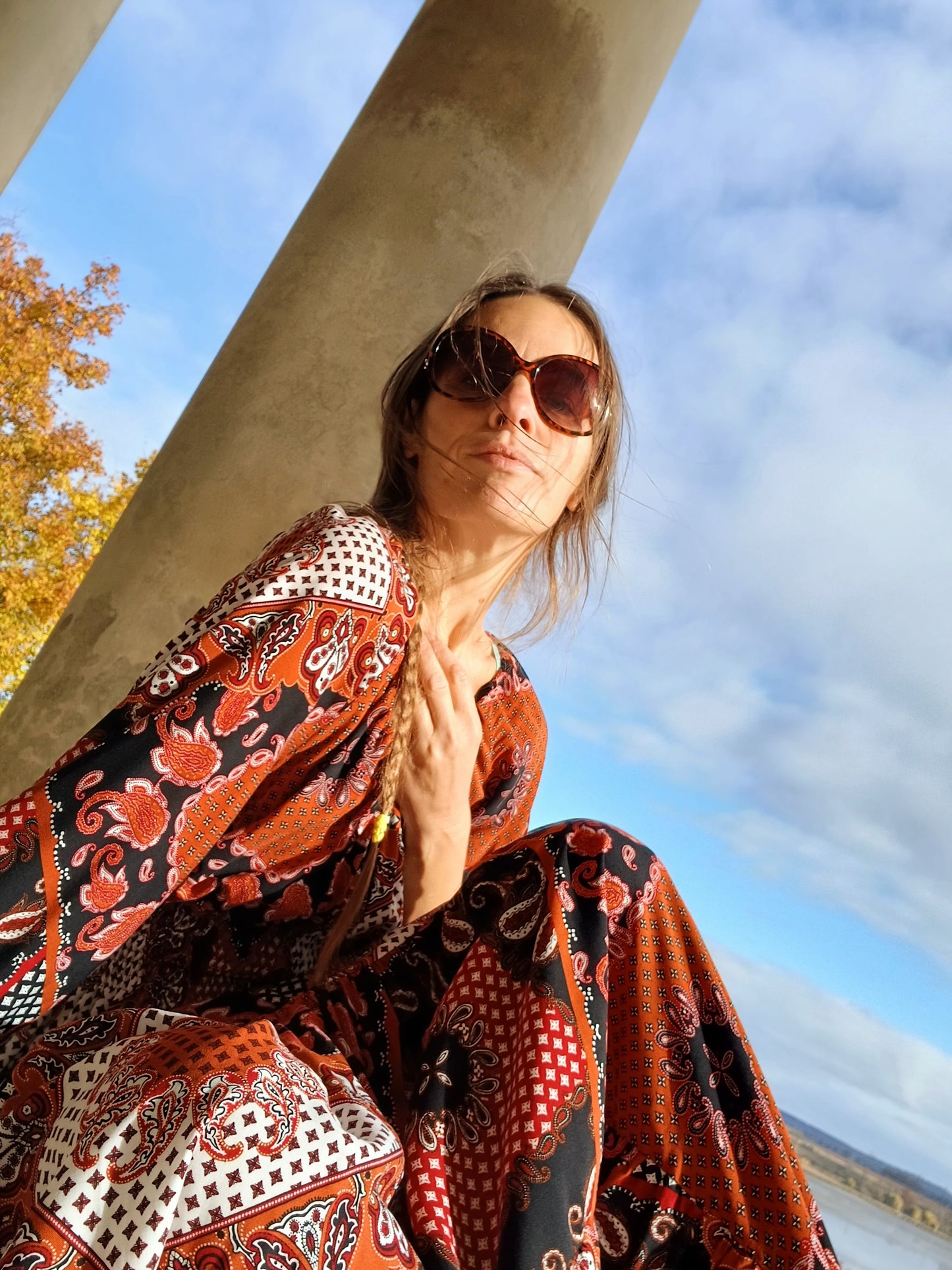 BOHO MAXI EXLUSÍVNÍ ŠATY SKOŘICOVÉ