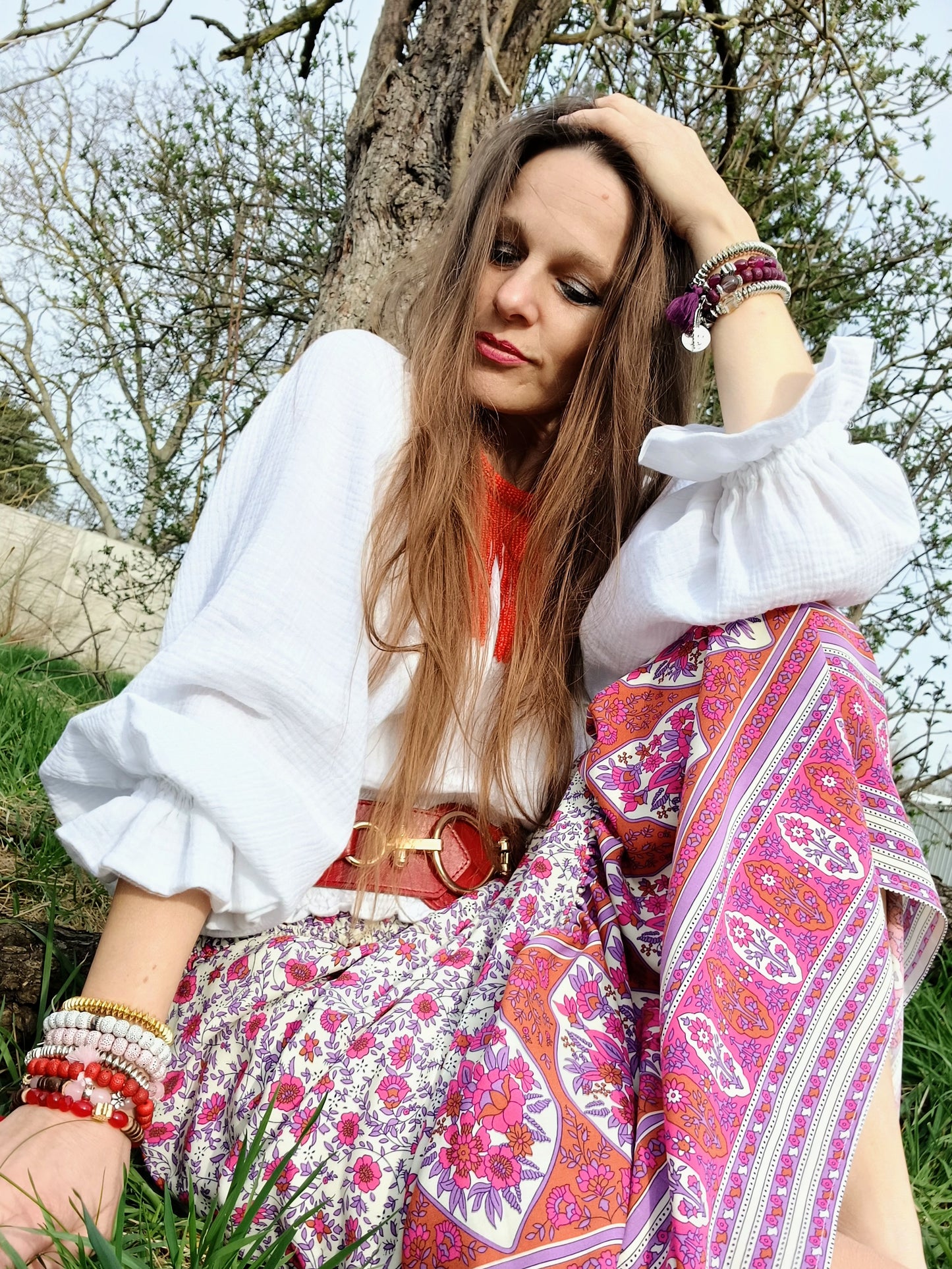 MAXI SUKNĚ BOHO VE STYLU HIPPIES