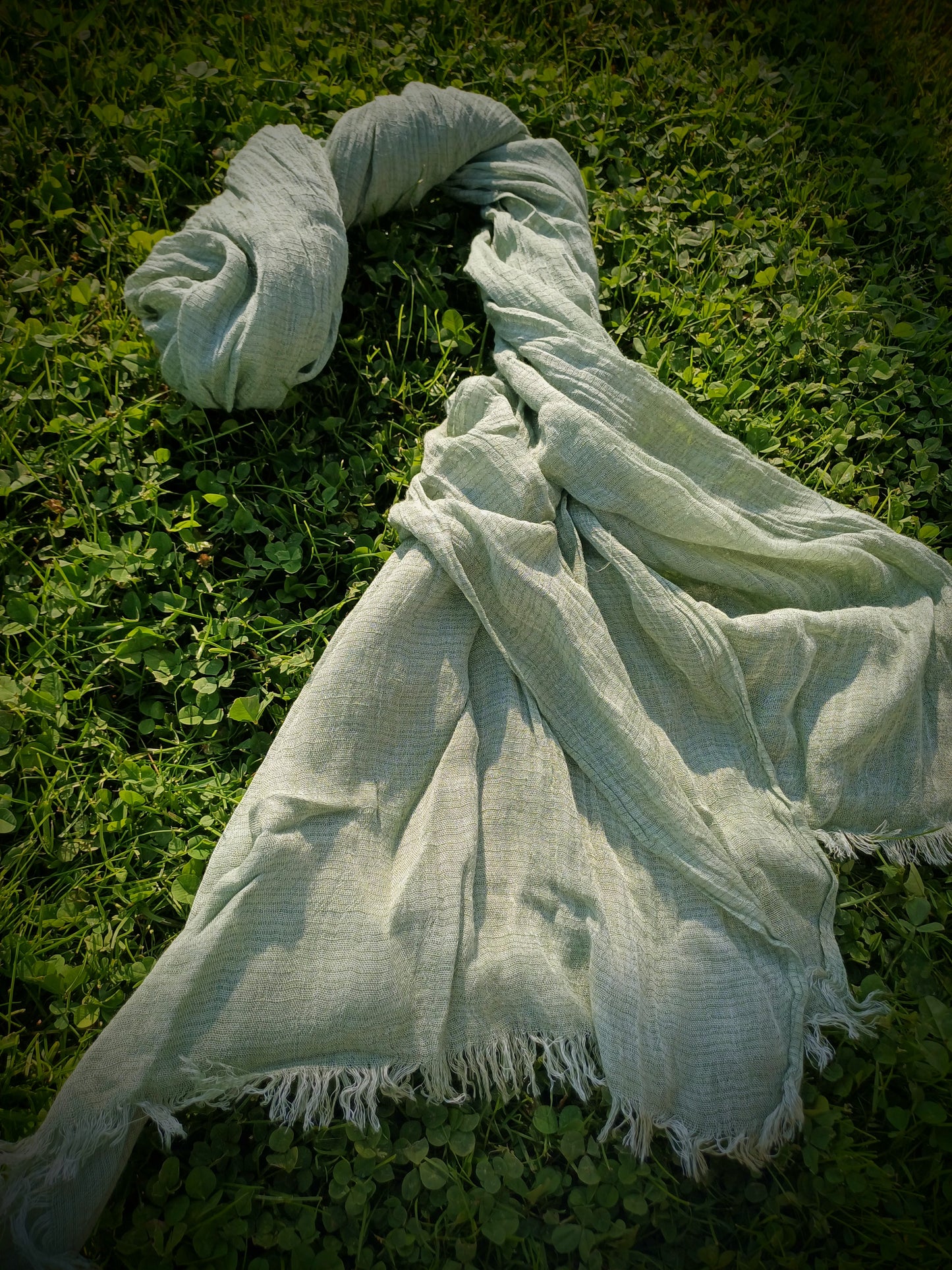 HEBKÝ LETNÍ PLÉD LEN BARVA JEMNÁ MINT