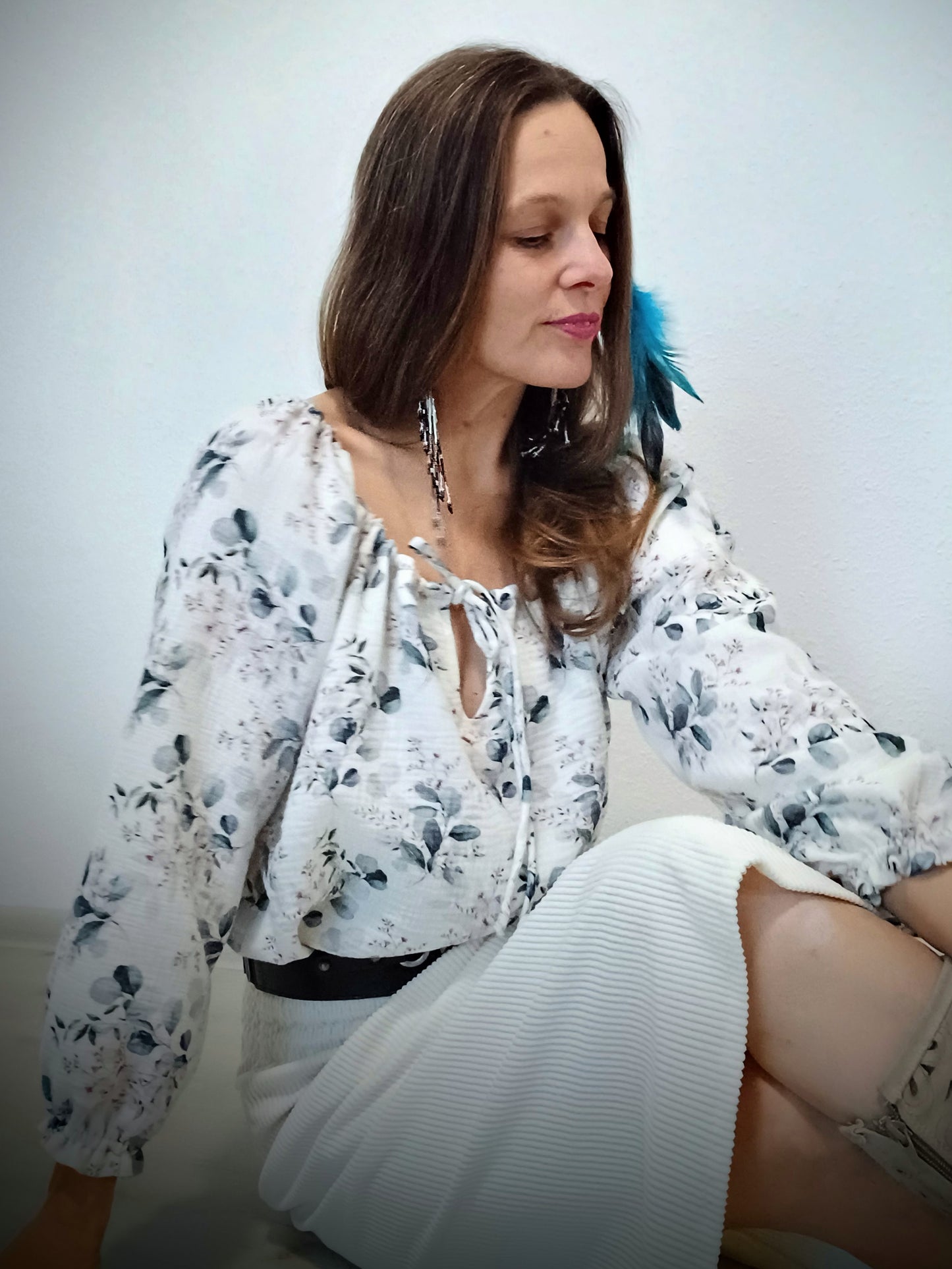 MUŠELÍNOVÁ HALENKA S DESIGNOVÝM TISKEM