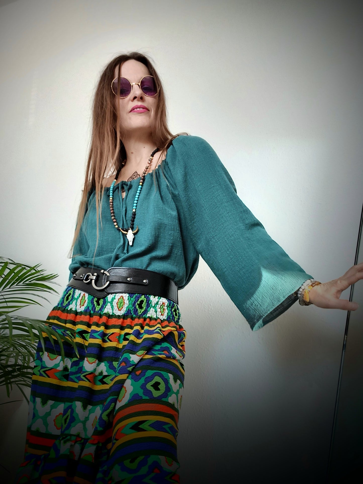 HALENKA Z MĚKČENÉHO LNU Z KOLEKCE PEACOCK