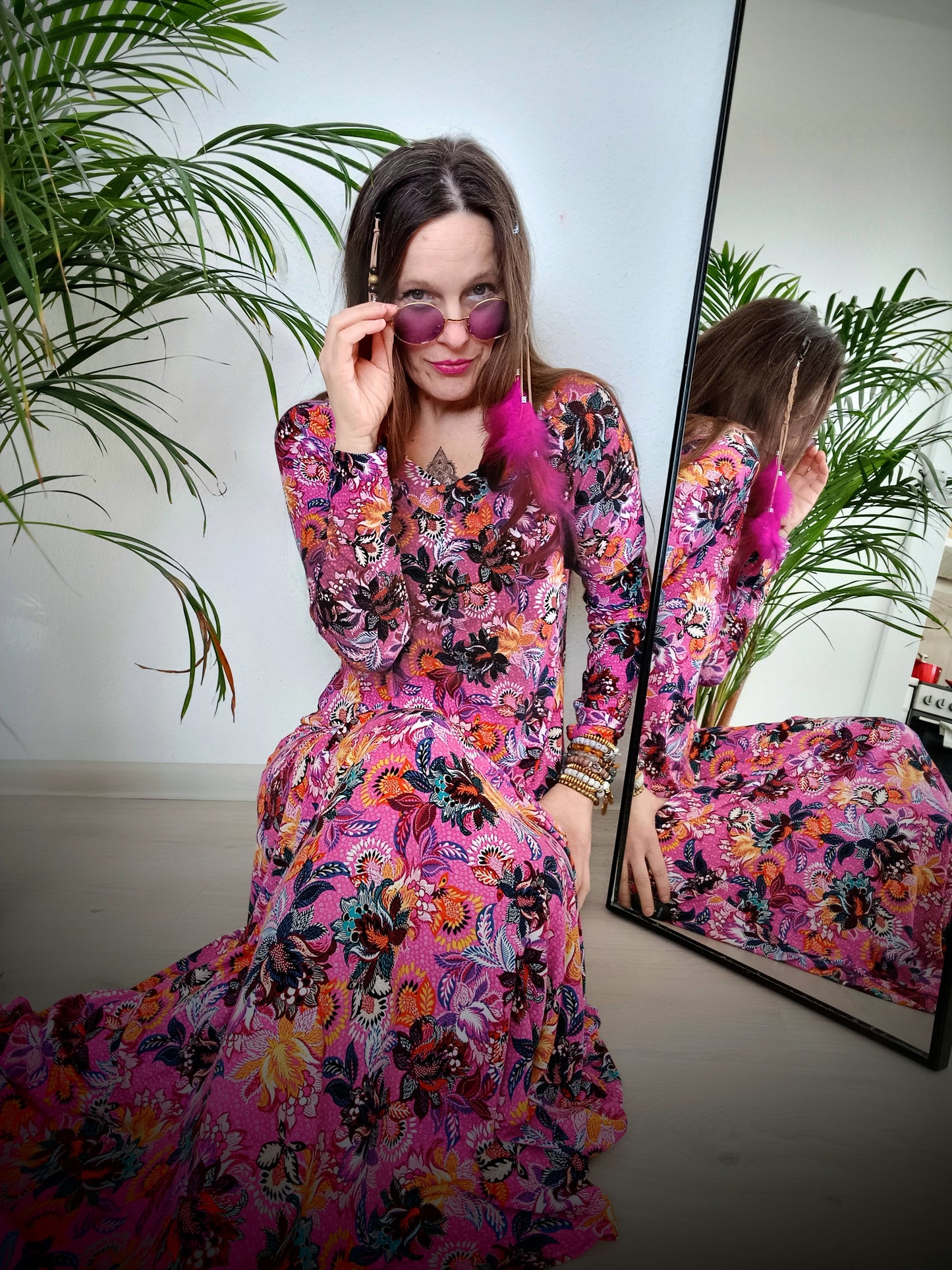 ÚPLETOVÉ MAXI ŠATY PAISLEY SYTÁ PINK