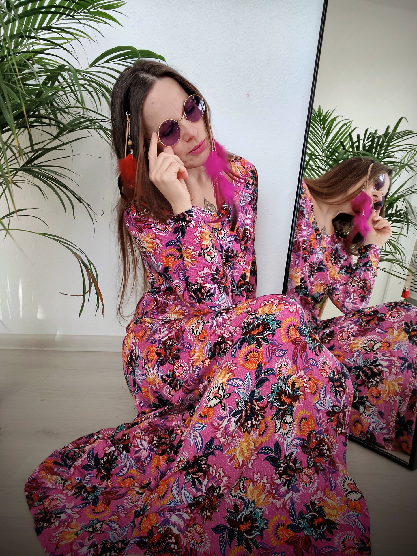 ÚPLETOVÉ MAXI ŠATY PAISLEY SYTÁ PINK