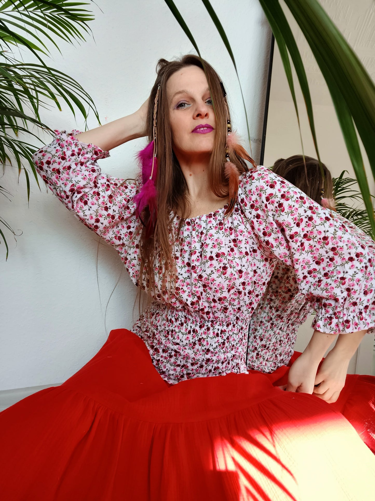 BOHO HALENKA DROBNÉ OLD- FASHIONED KVĚTY