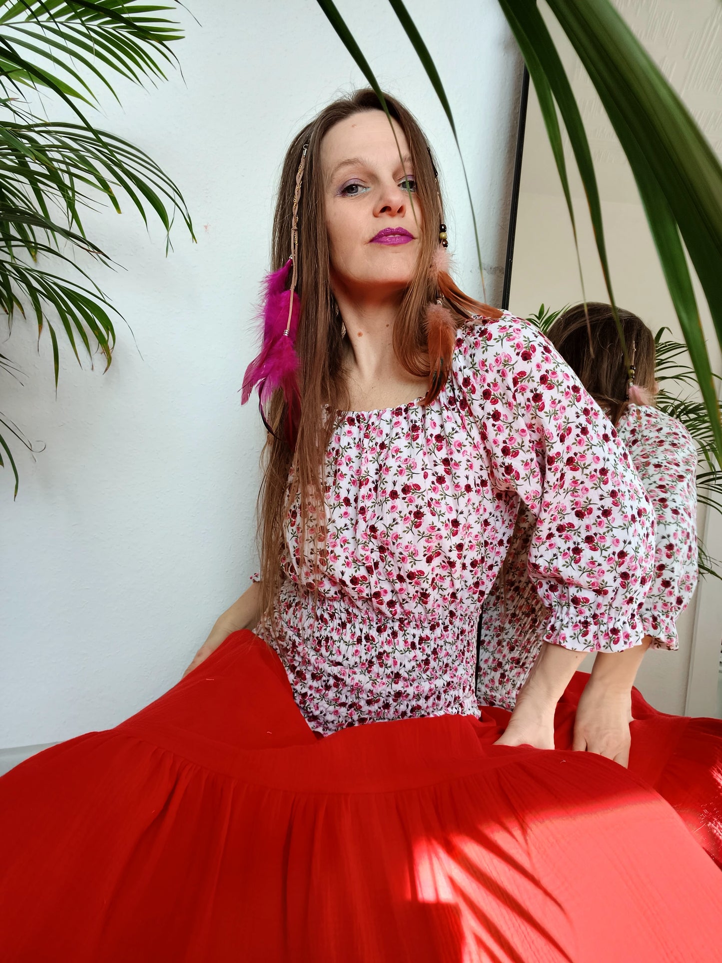 BOHO HALENKA DROBNÉ OLD- FASHIONED KVĚTY