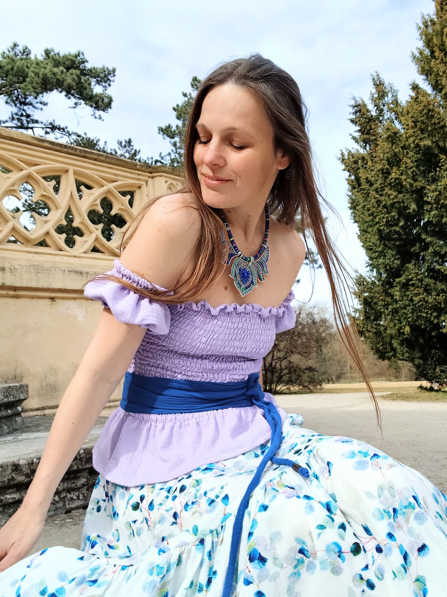 BOHO NÁHRDELNÍK KRÁLOVSKÝ MODRÝ
