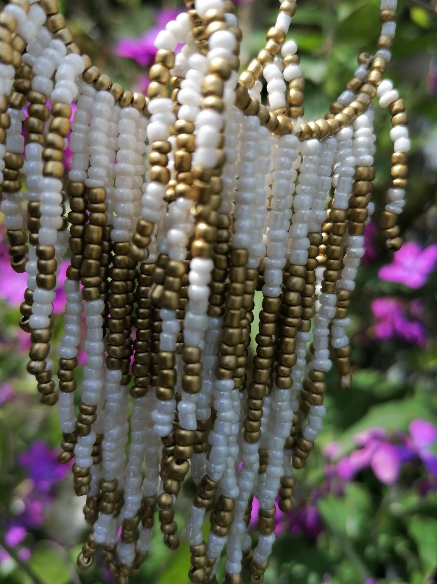 Korálkové boho náušnice kulaté