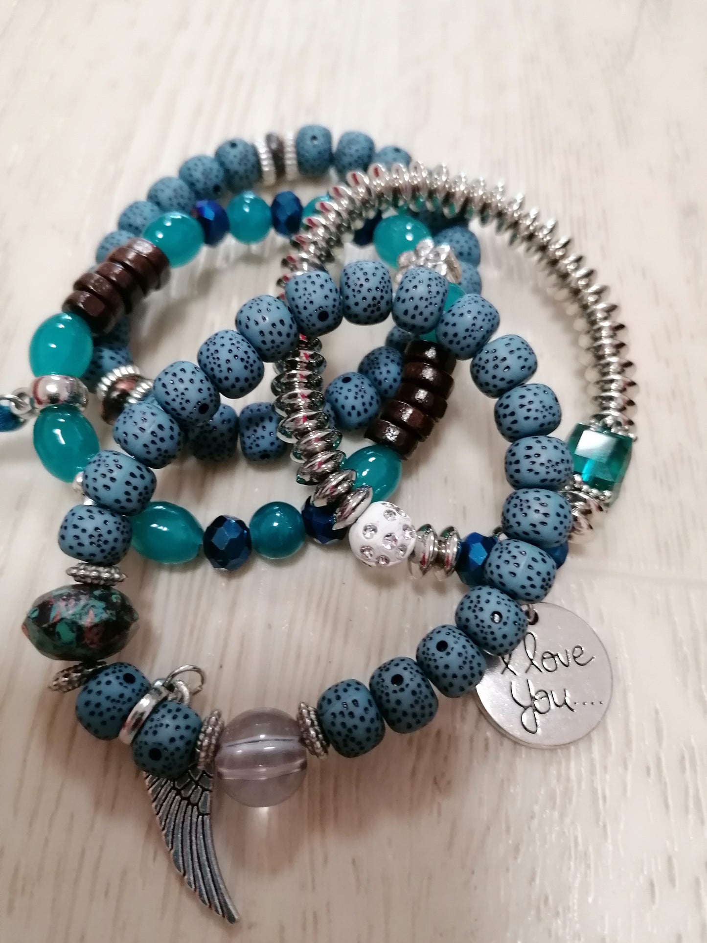 Sada boho náramků -modrá