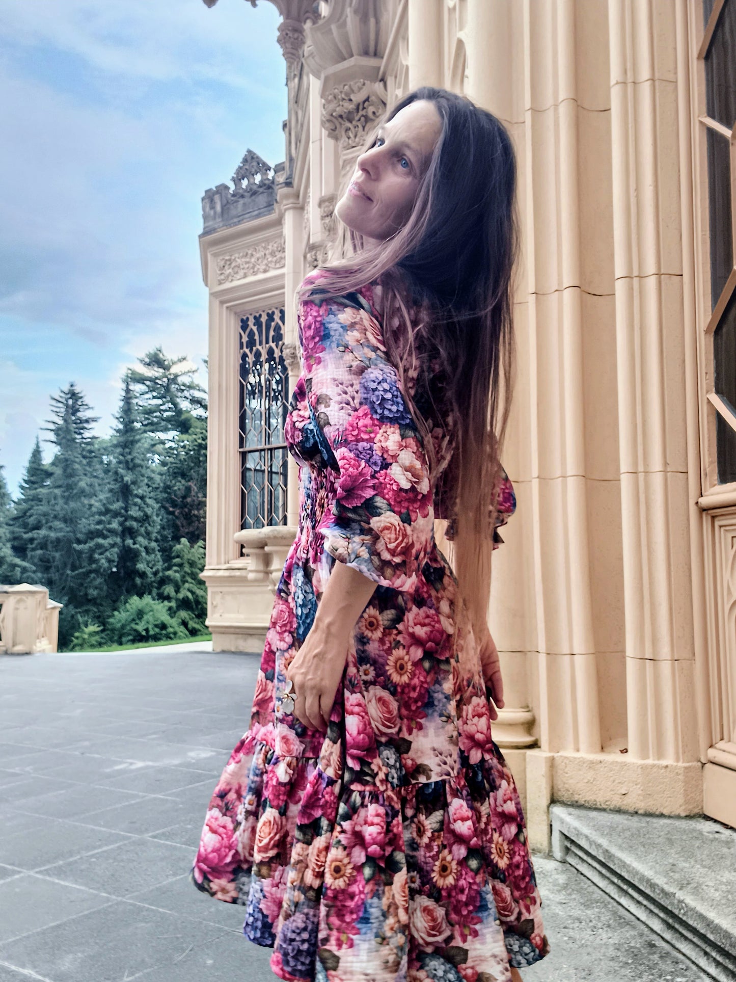 EXLUSÍVNÍ MAXI ŠATY VINTAGE KVÉTY