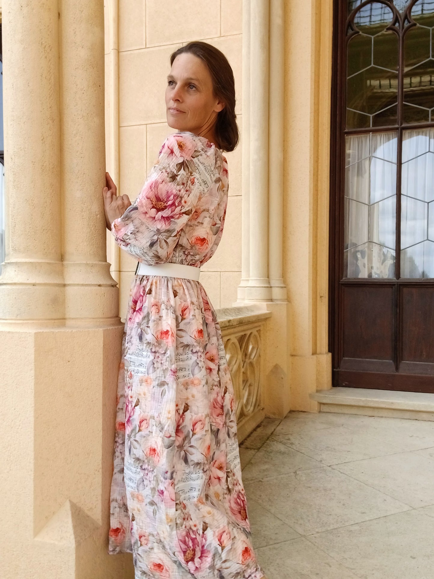 MUŠELÍNOVÉ ŠATY VINTAGE KVĚTY