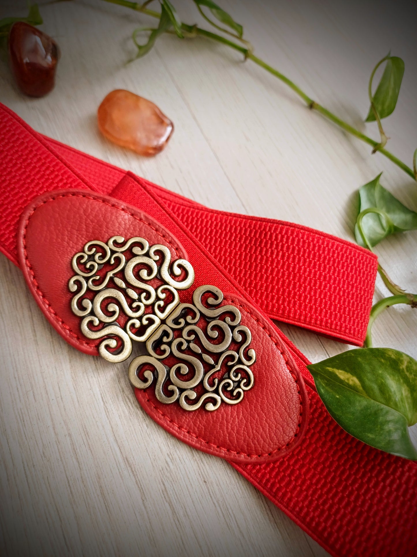 OPASEK PRUŽNÝ SE SPONOU ČERVENÝ