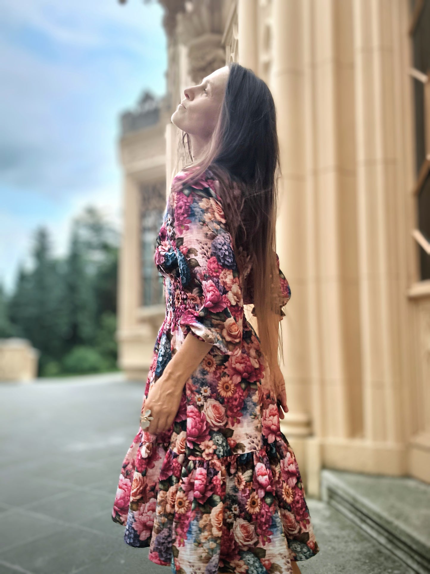 EXLUSÍVNÍ MAXI ŠATY VINTAGE KVÉTY