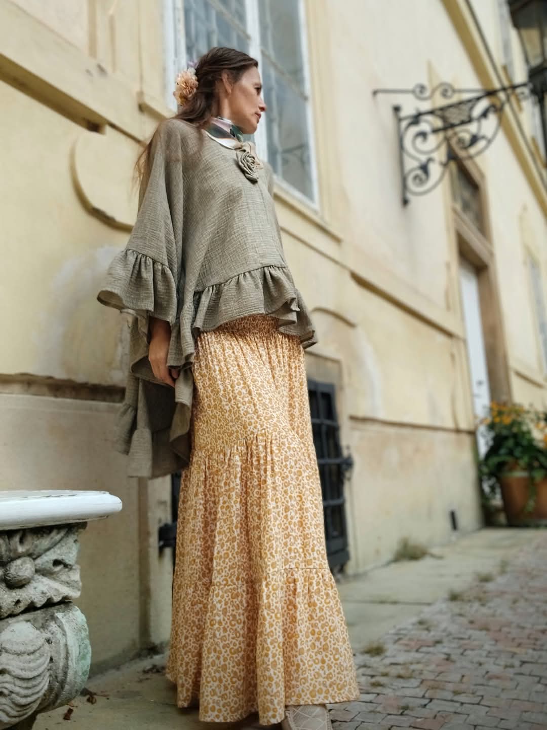 STYLOVÝ KABÁTEK VINTAGE MUŠELÍN
