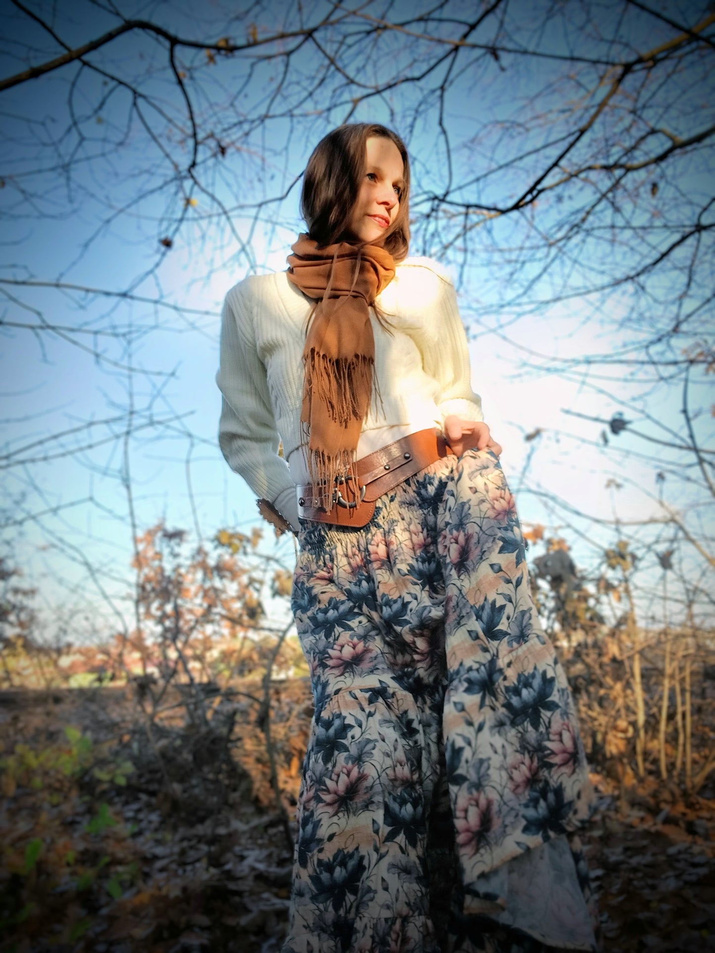 MAXI SUKNĚ MUŠELÍNOVÁ DESIGNOVÁ