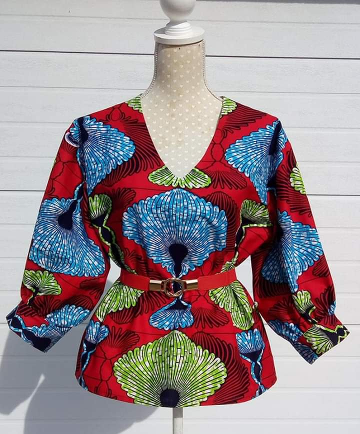 Africká halenka /blouse /červená