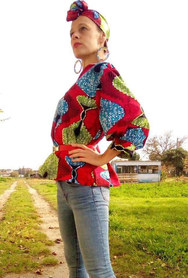 Africká halenka /blouse /červená