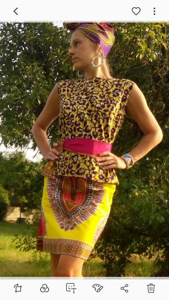 Africký top, halenka bez rukávu / African top