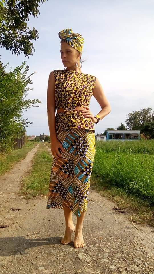 Africký top, halenka bez rukávu / African top