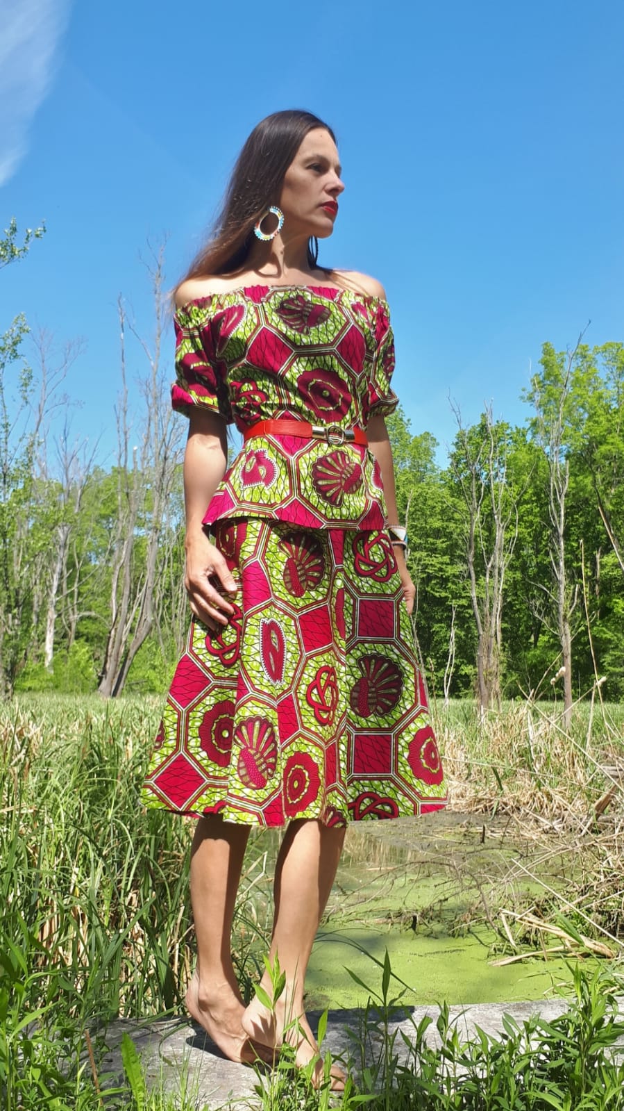 Africka halenka se sukni / šaty Yemaya / African top and skirt