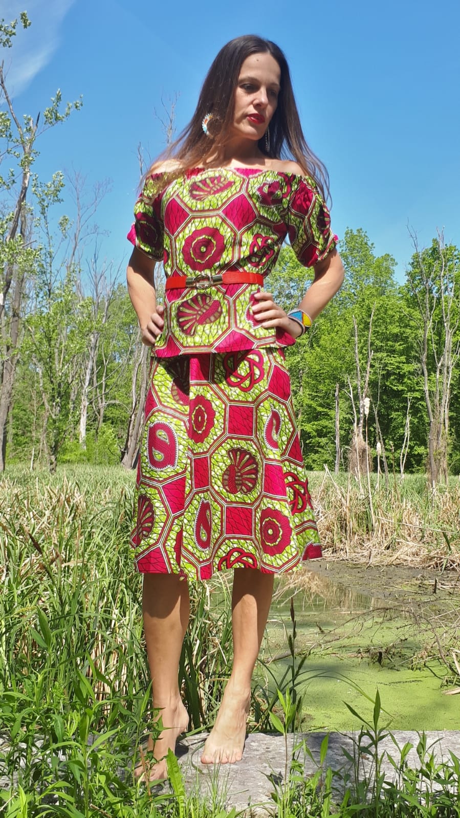 Africka halenka se sukni / šaty Yemaya / African top and skirt