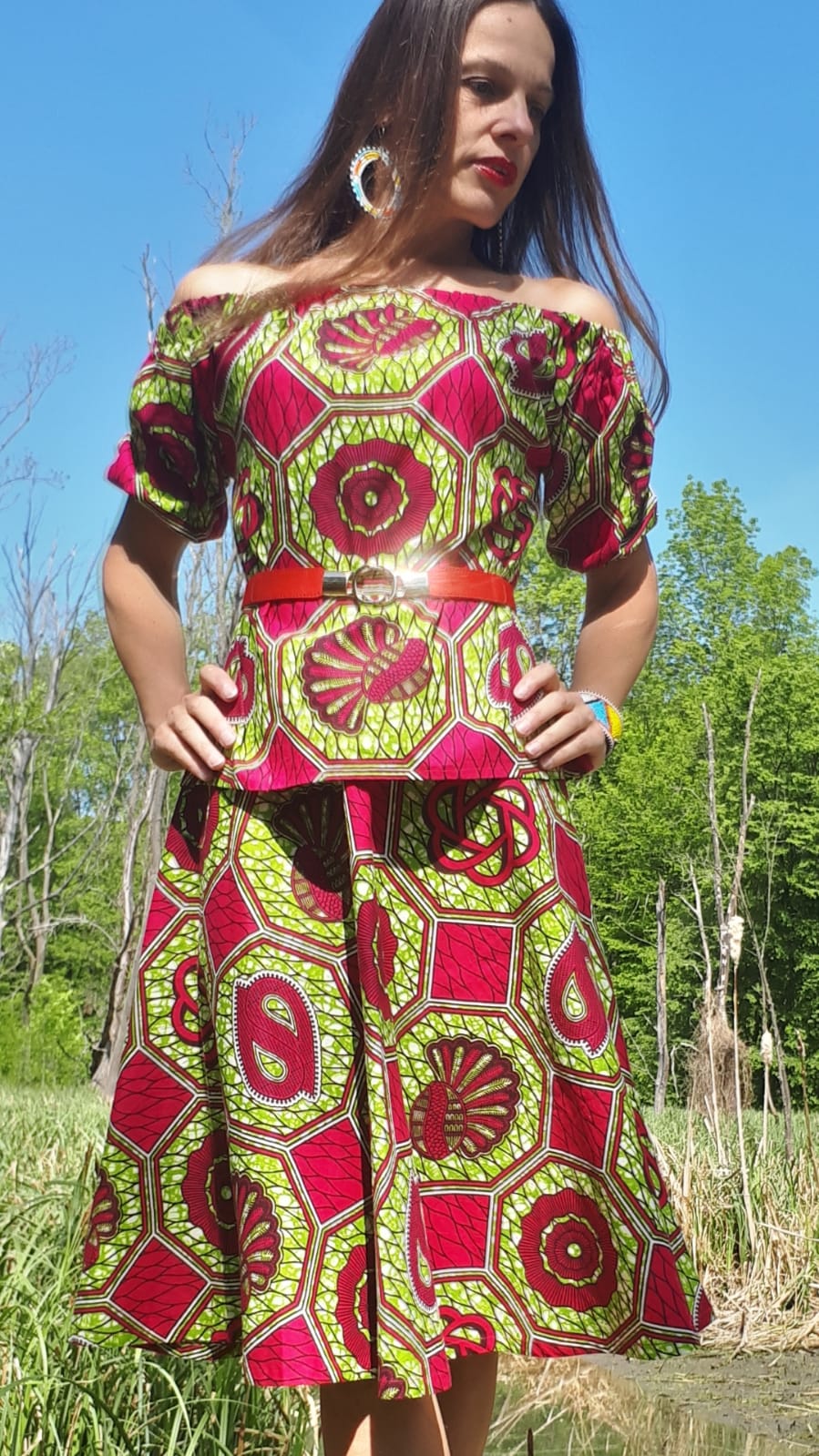 Africka halenka se sukni / šaty Yemaya / African top and skirt