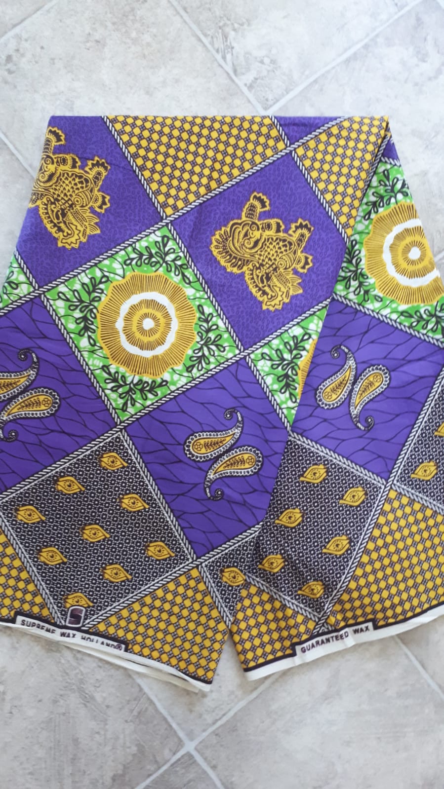 Africká látka , poslední 1 y a půl, fialovo zlatá (1.5 y poslední kus)