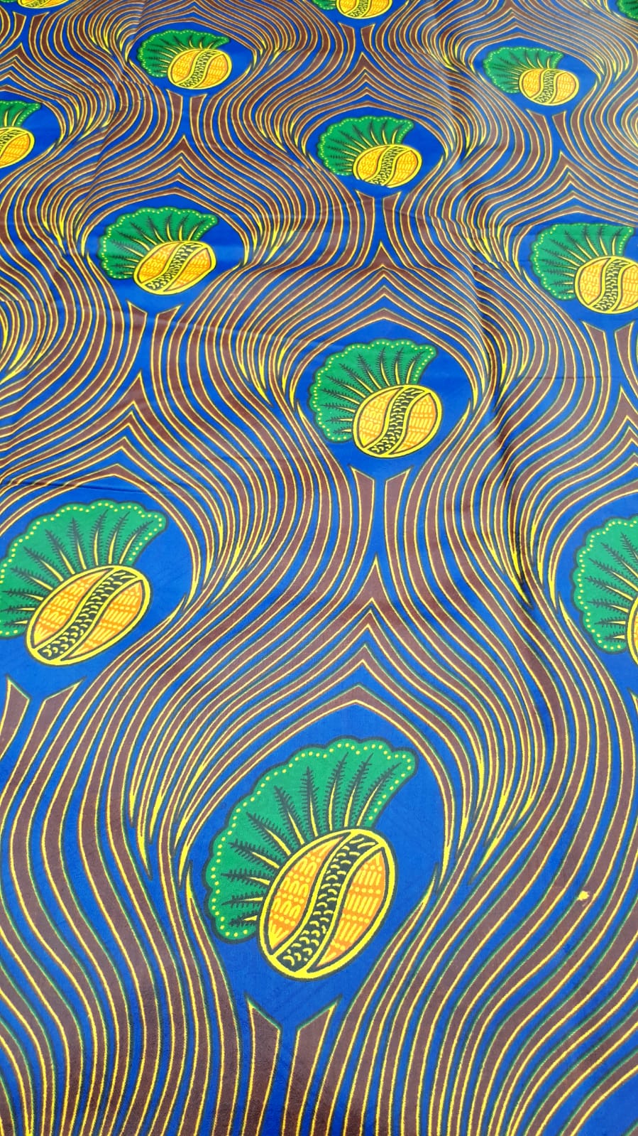 Africky brokat / African bazin yellow green
