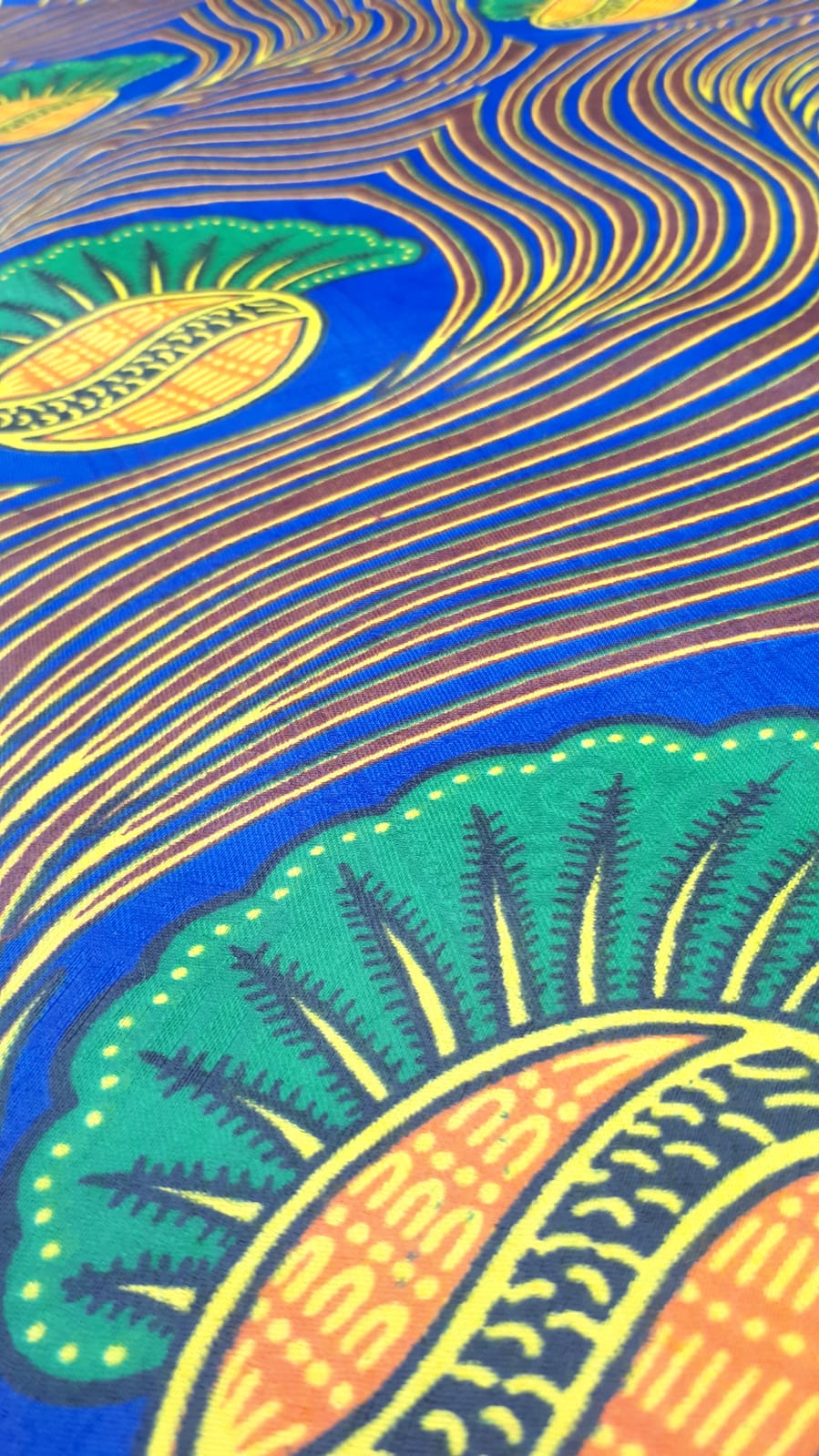 Africky brokat / African bazin yellow green
