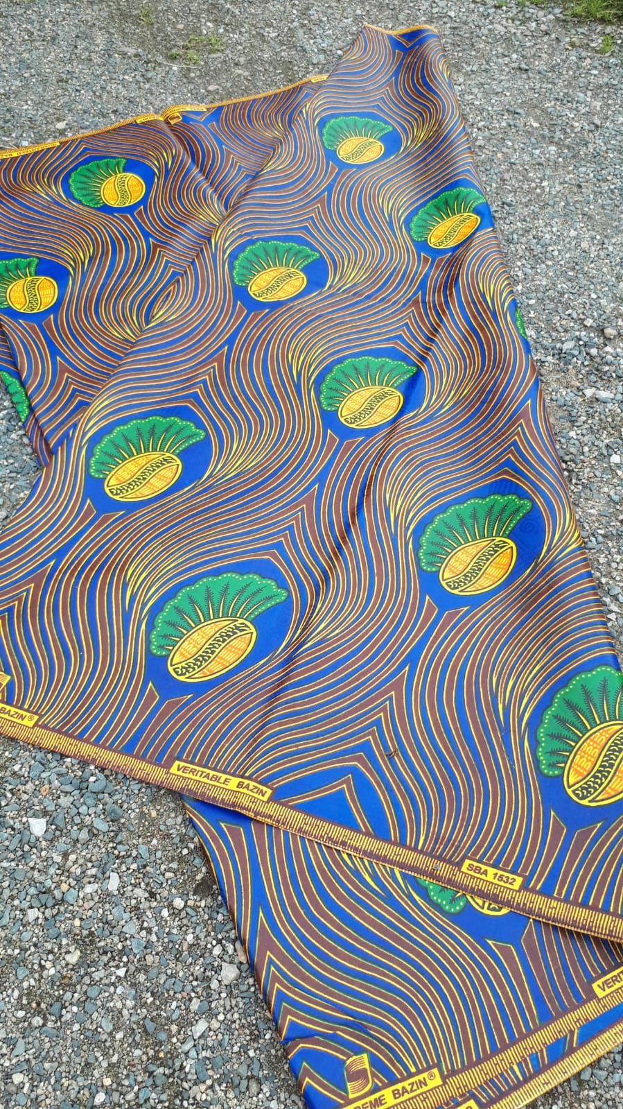 Africky brokat / African bazin yellow green