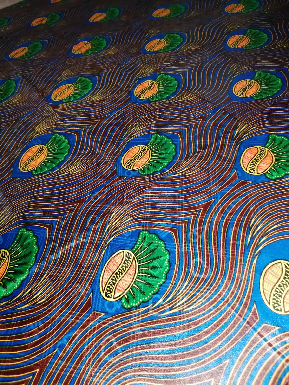 Africky brokat / African bazin yellow green