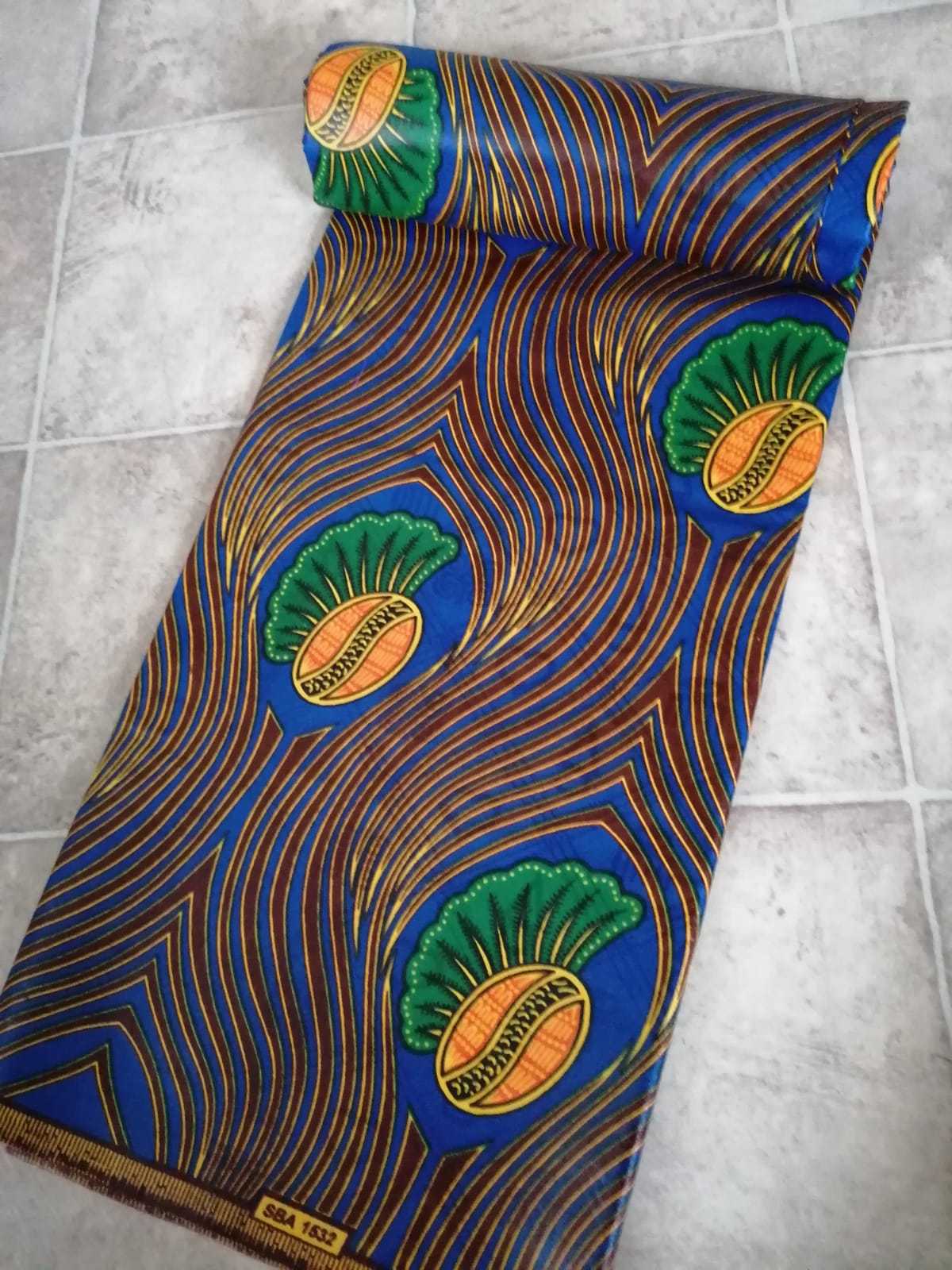 Africky brokat / African bazin yellow green