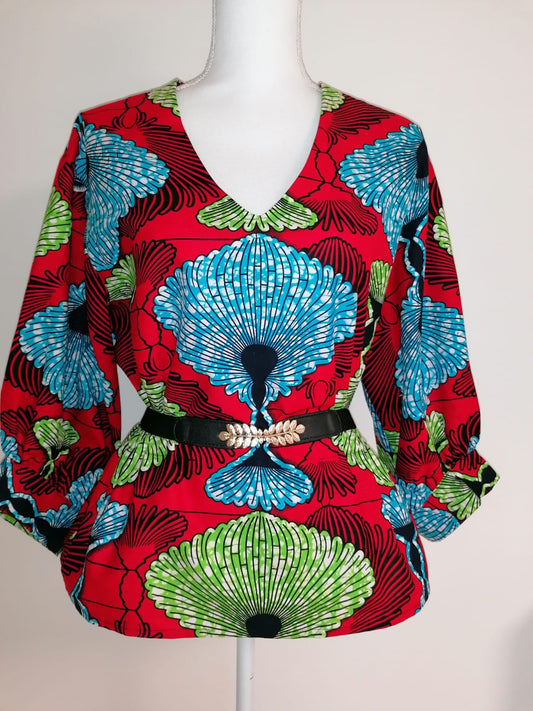 Africká halenka /blouse /červená