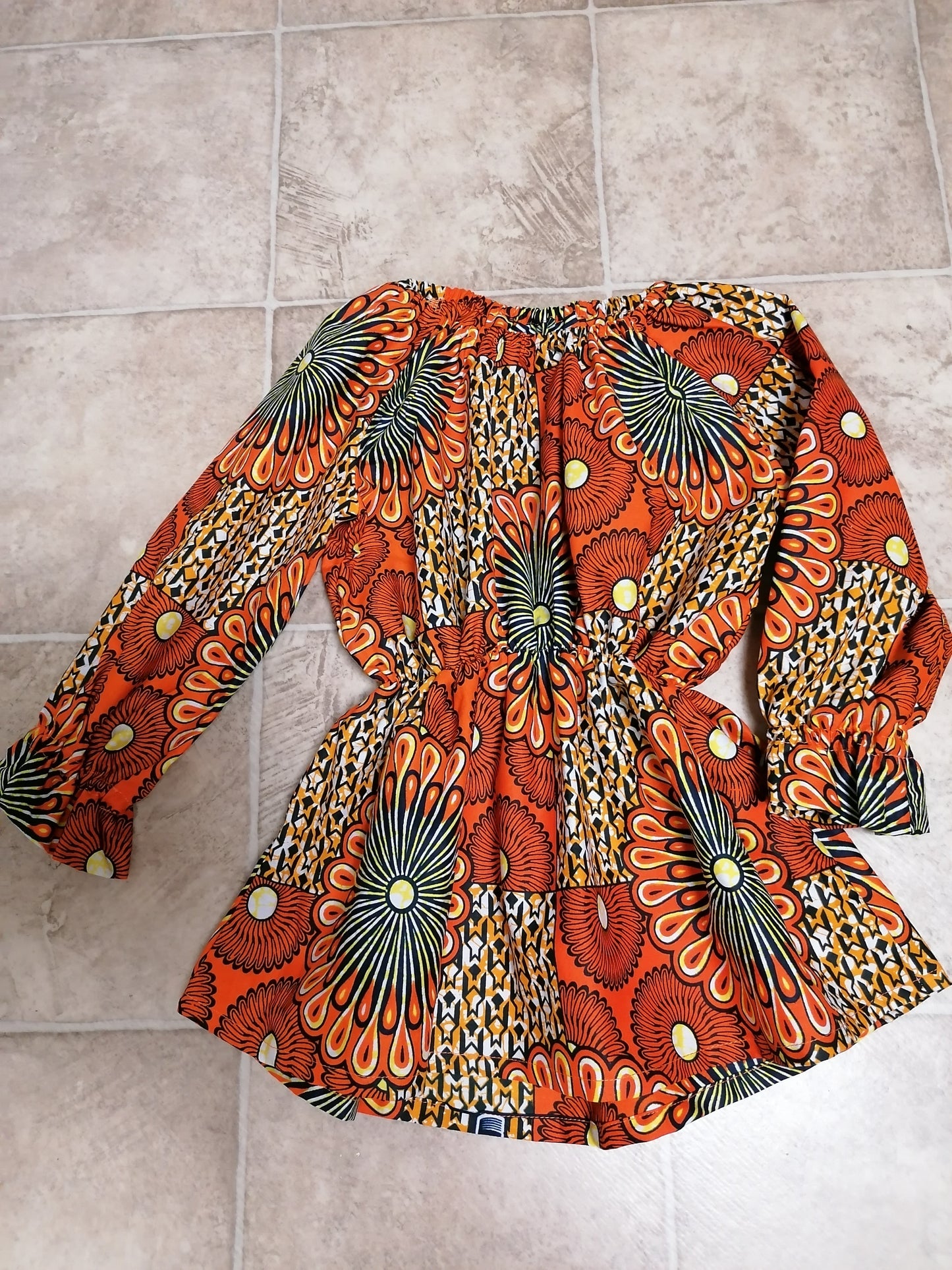 Africká tunika pro holčičky oranžová/African tunic for girls