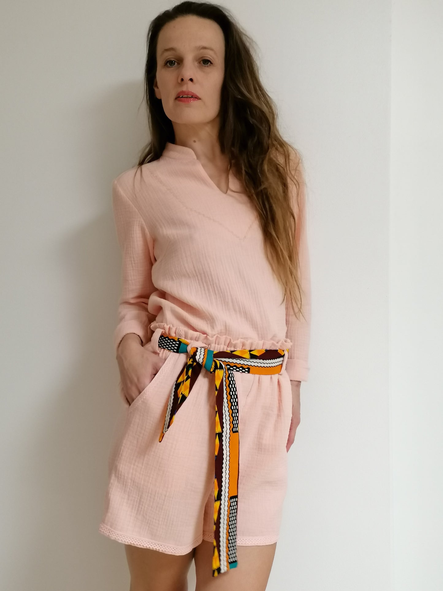Boho šortky dámské v barvě lososové velikosti S