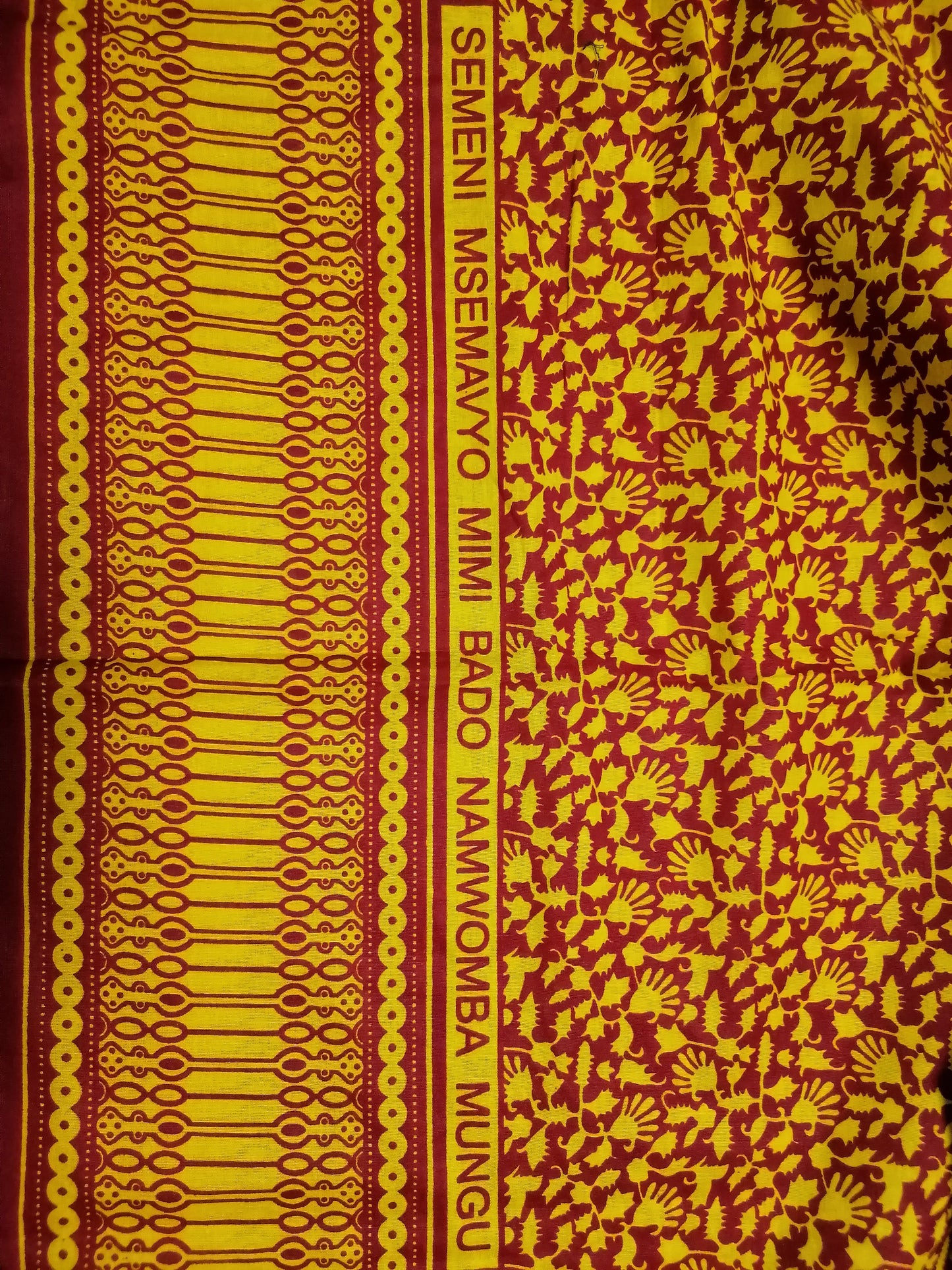 Africká látka měkčí ,Kanga svahilská panel