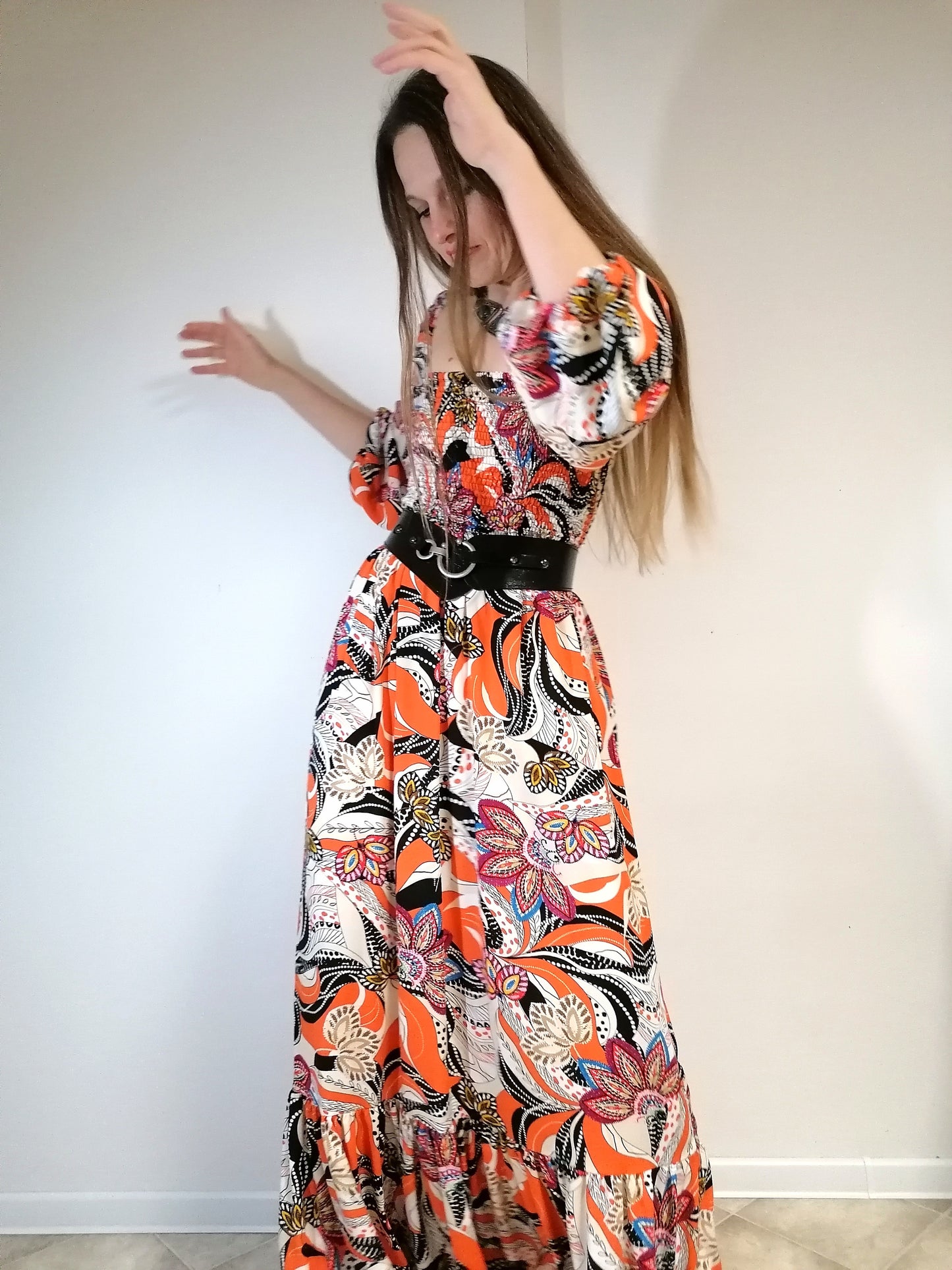 Gypsy style šaty žabičkovaný korzet,velikost 36/38