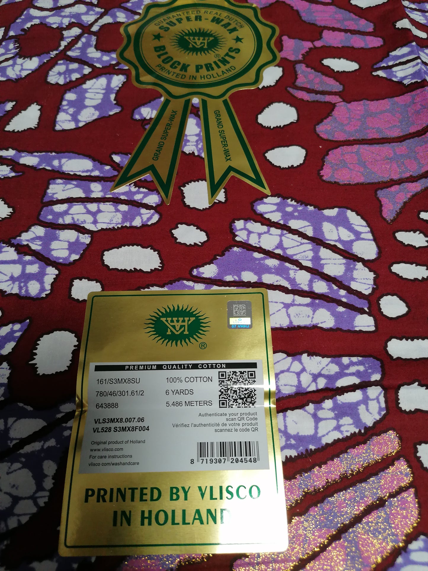 Exlusívní africká látka značková Grand super wax glitter