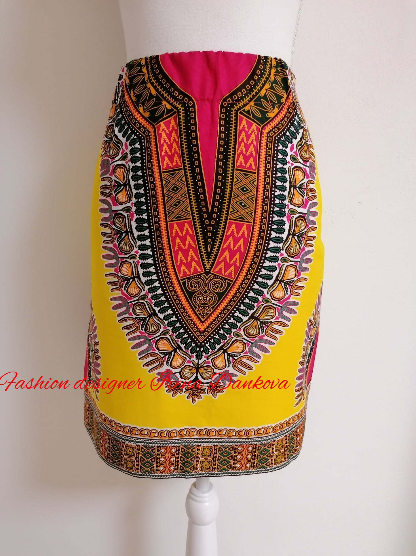 Africká sukně Dashiki / African dashiki skirt in yellow
