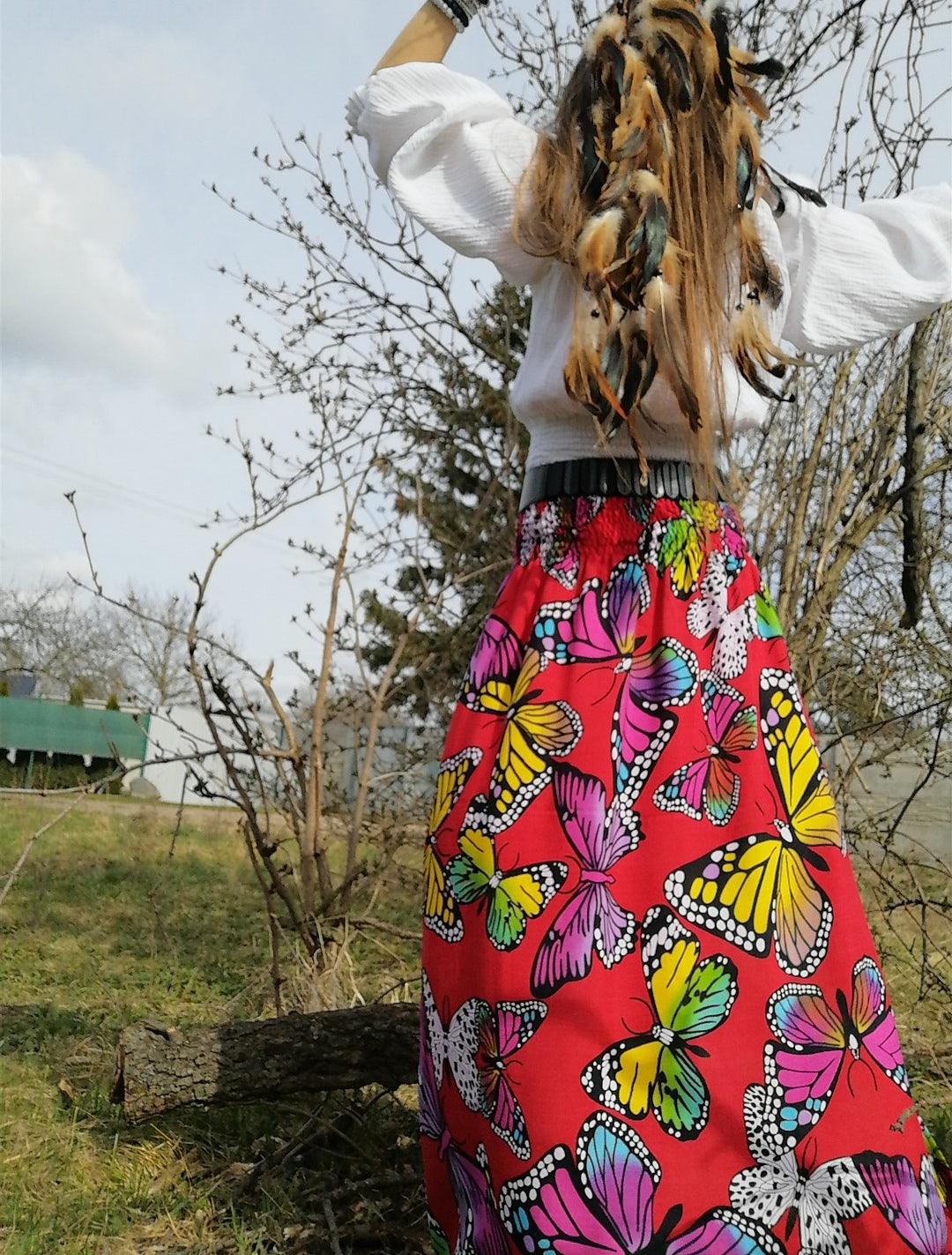 SUKNĚ BUTTERFLY ČERVENÁ
