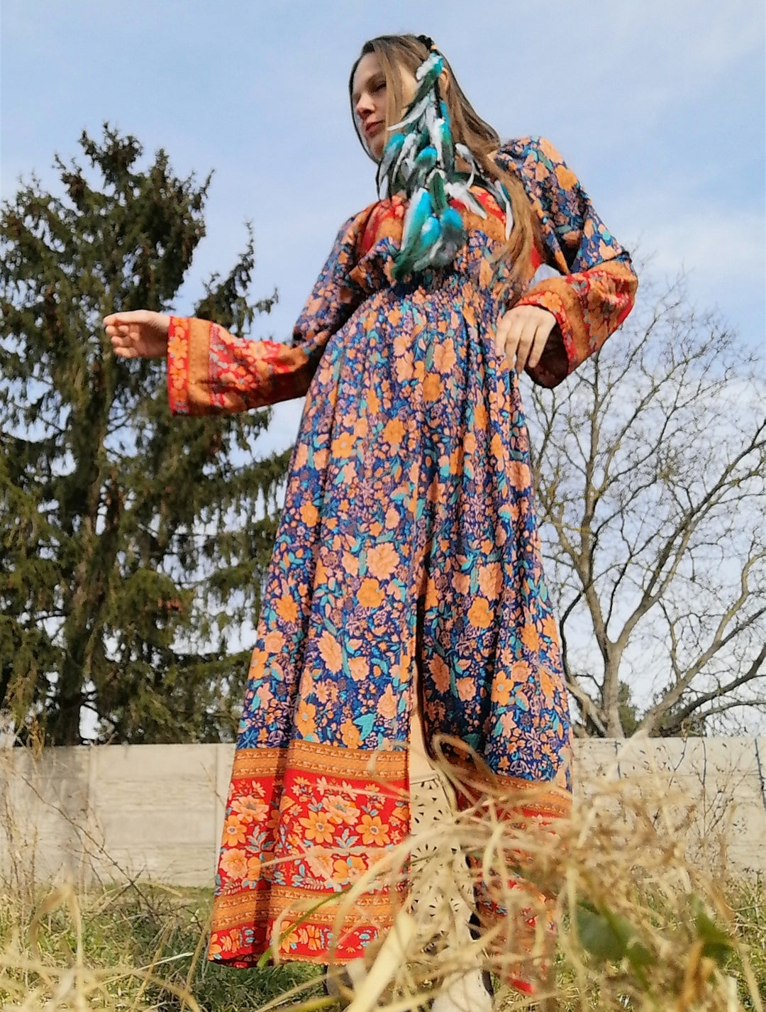 Bohemian šaty s bordurou