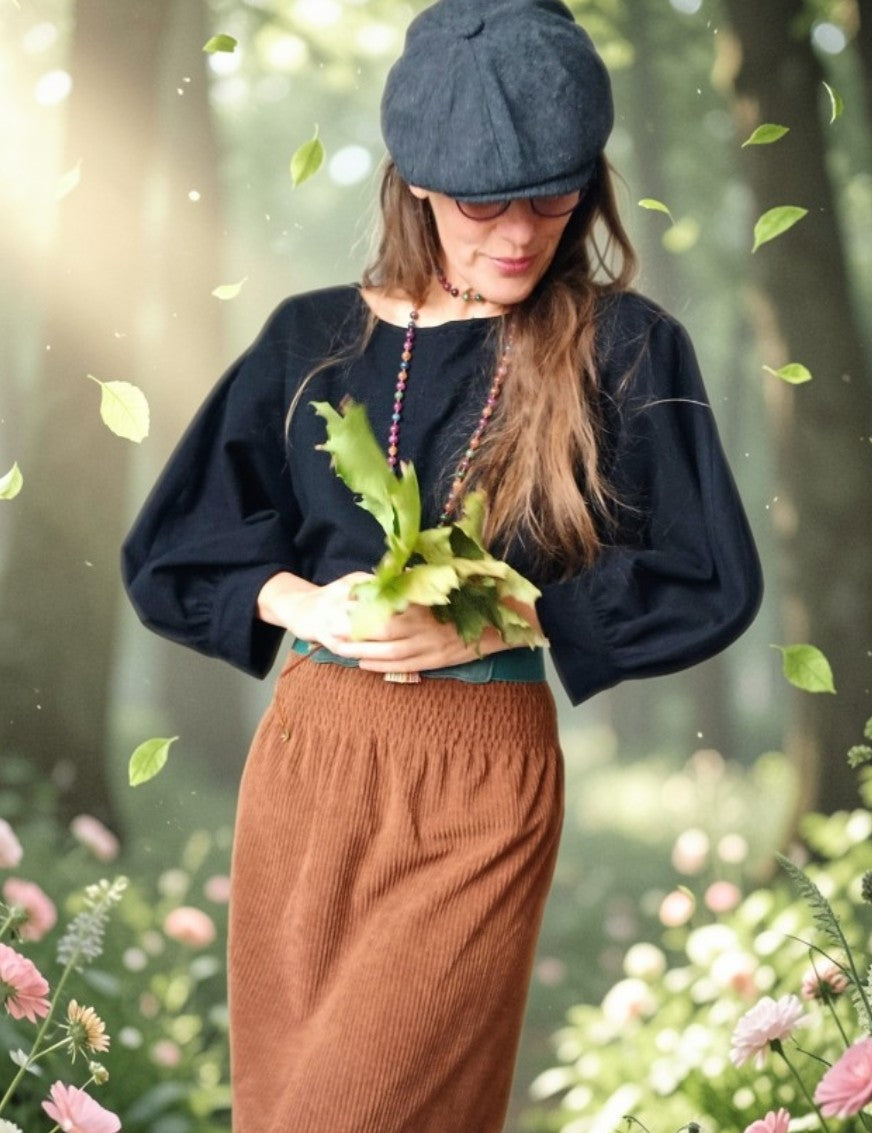 Tajemná elegance-hřejivá flanelová halenka pro silnou ženu