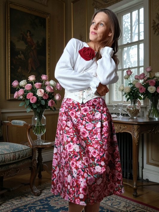 Sukně  noblesní rozkvětlá elegance -podzimní, zimní